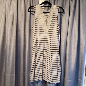 Striped Summer Dress w/ Crochet Detail